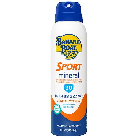Banana Boat 100% Mineral Sunscreen Sport Continuous Spray SPF 30