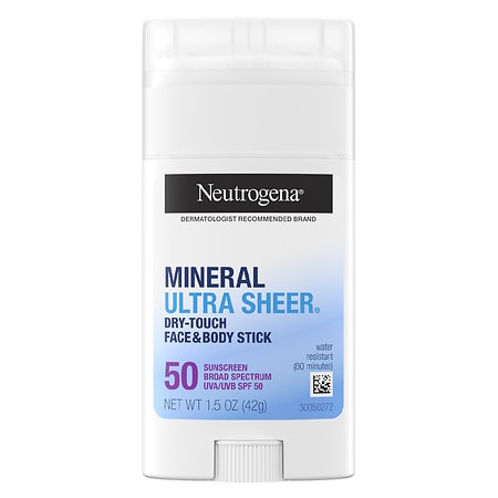 Neutrogena Ultra Sheer Spf 50 Zinc Mineral Sunscreen Stick