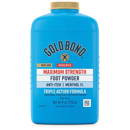 Gold Bond Medicated Talc-Free Foot Powder, Maximum Strength