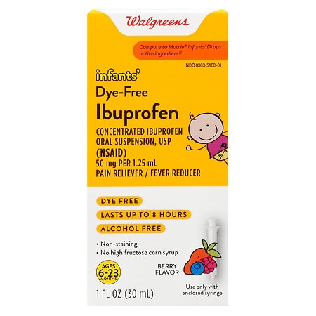 Walgreens Infant Ibuprofen Liquid Berry, Dye-Free Dye-Free