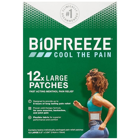 BIOFREEZE Large Patches, Fast Acting Pain Relief