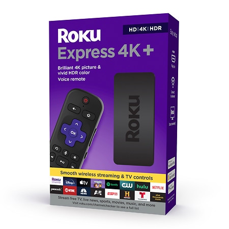 Roku Express 4K+ Streaming Device HD/ 4K/ HDR with Roku Voice Remote with TV Controls