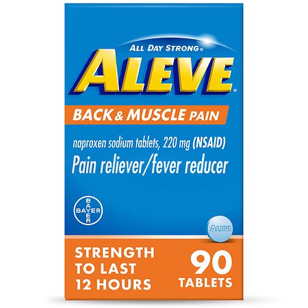 Aleve Back & Muscle Pain Reliever, Fever Reducer, Naproxen Sodium Tablets