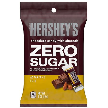 Hershey's Zero Sugar Candy, Bag Chocolate with Almonds
