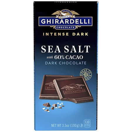 Ghirardelli Intense Dark Sea Salt Dark Chocolate Intense Dark 60% Cacao with Sea Salt