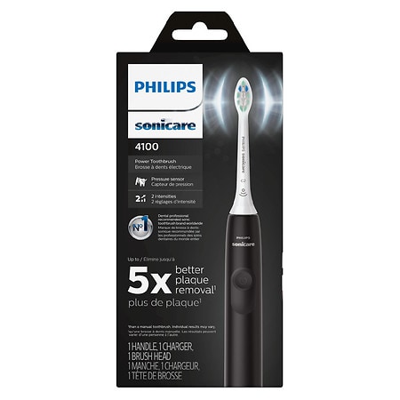Philips Sonicare 4100 Power Toothbrush Rechargeable Electric Toothbrush with Pressure Sensor Black