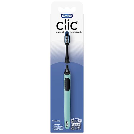 Oral-B Clic Manual Toothbrush, Handle with Replaceable Brush Head Teal