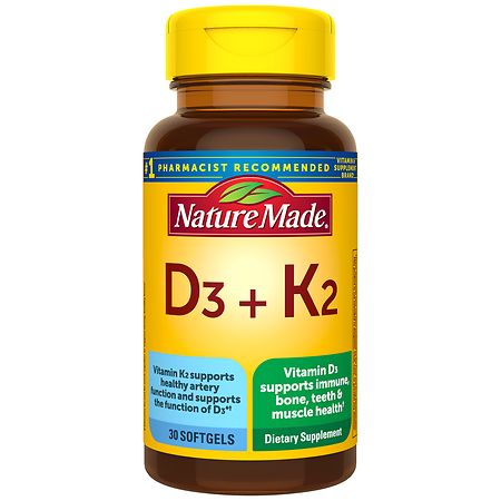 Nature Made Vitamin D3 + K2 Softgels