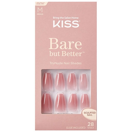 Kiss Bare but Better Sculpted TruNude Fake Nails Nude Nude