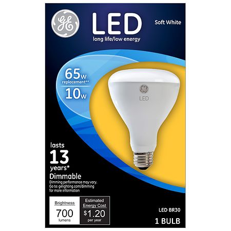 GE Soft White 65W Replacement Led Indoor Floodlight BR30 Light Bulb
