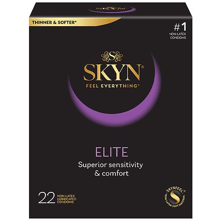 SKYN Elite Non-Latex Condoms Sensusal Masking, Nominal Width: 53 mm, Natural Natural