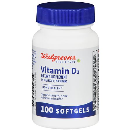 Walgreens Free & Pure Vitamin D3 125 mcg Softgels