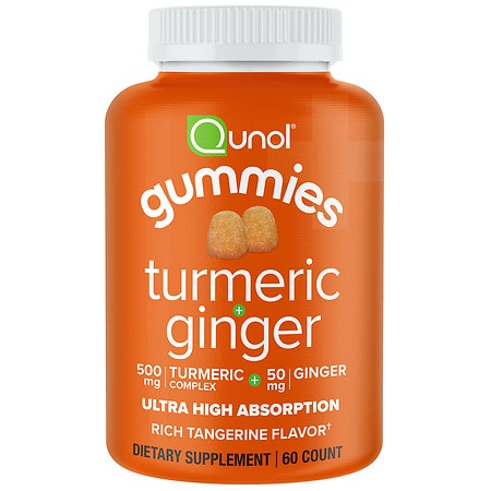 Qunol Turmeric 500 mg + Ginger 50 mg Gummies Tangerine