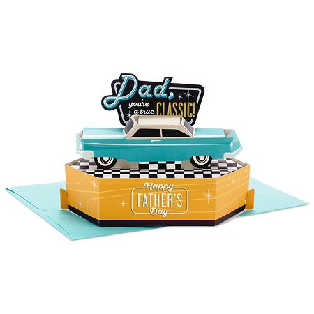 Hallmark Pop-Up Father's Day Card for Dad, Displayable Classic Car