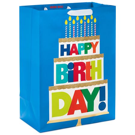Hallmark Gift Bag, Happy Birthday Cake Jumbo Blue