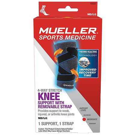 Mueller 4-Way Knee Support with Removable Strap MD/ LG