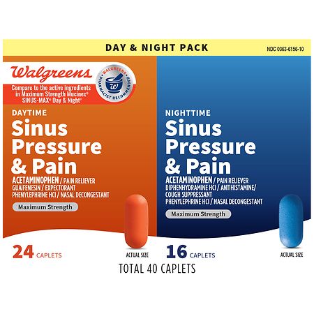 Walgreens Daytime and Nighttime Sinus Pressure & Pain Caplets
