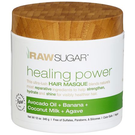 Raw Sugar Healing Power Hair Masque Avocado Oil + Banana + Coconut Milk + Agave