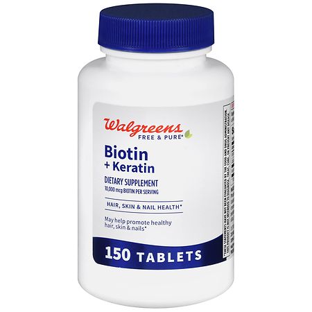 Walgreens Free & Pure Biotin + Keratin Tablets