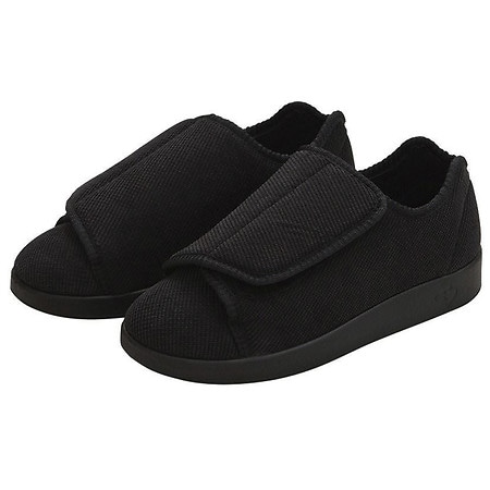 Silvert's Women's Extra Extra Wide Easy Closure Slippers Black