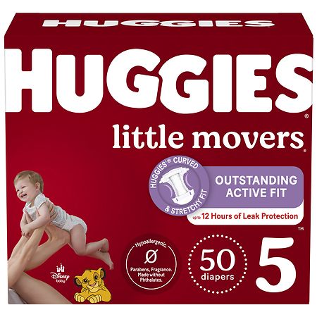 Huggies Little Movers Baby Diapers Size 5 (50 Ct)