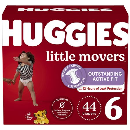Huggies Little Movers Baby Diapers Size 6 (44 Ct)
