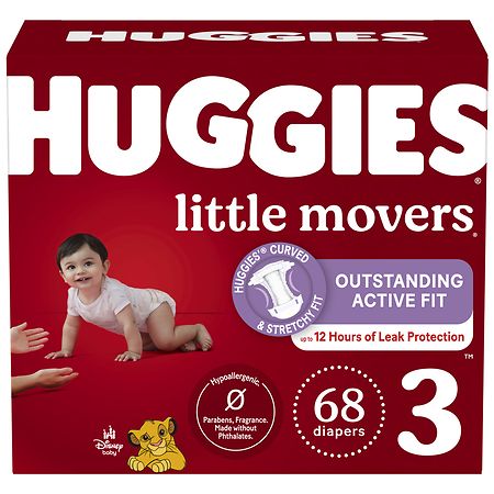 Huggies Little Movers Baby Diapers Size 3 (68 Ct)