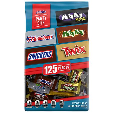 Mars Snickers, Twix, 3 Musketeers, Milky Way, Milk & Dark Chocolate Mini Candy Bars