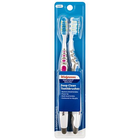 Walgreens Deep Clean Bacteria Guard Toothbrushes, Soft
