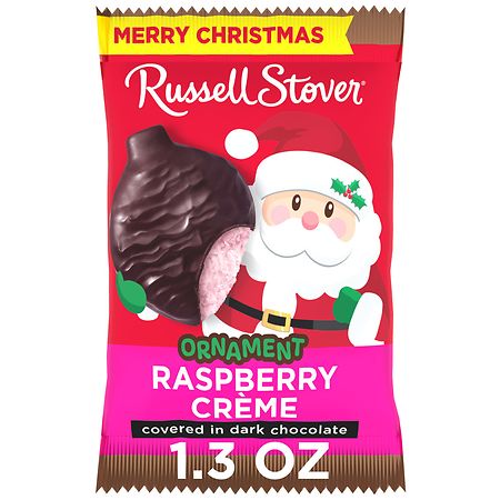 Russell Stover Christmas Dark Chocolate Raspberry Creme Candy Ornament