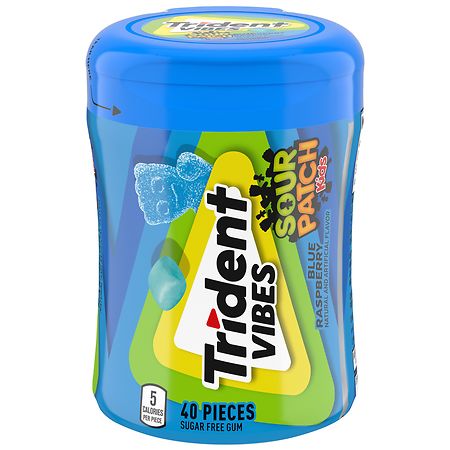 Trident Vibes Sugar Free Gum Sour Patch Kids Blue Raspberry