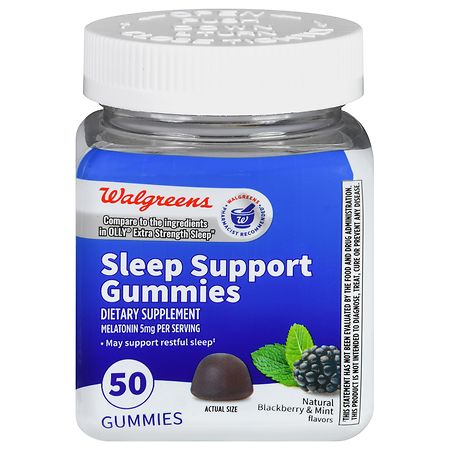 Walgreens Sleep Support Gummies Natural Blackberry & Mint