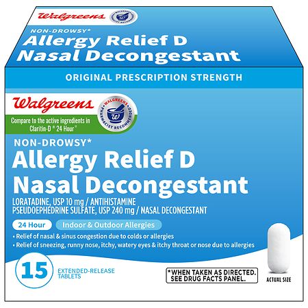 Walgreens Non-Drowsy Allergy Relief D Nasal Decongestant Extended Release Tablets