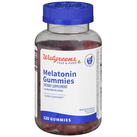 Walgreens Free & Pure Melatonin 5 mg Gummies Natural Strawberry