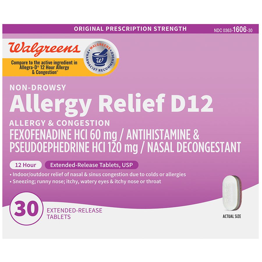 Walgreens Allergy Relief D12 Extended Release Tablets Walgreens