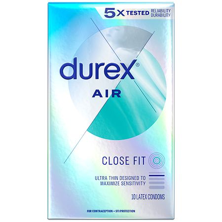 Durex Extra Thin, Transparent Natural Rubber Latex Condoms, Close Fit