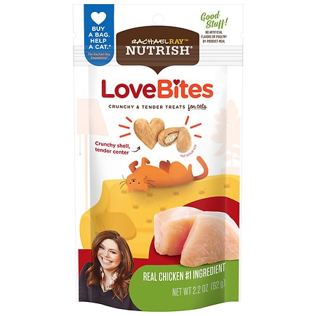 Rachel Ray Nutrish Love Bites Crunchy & Tender Cat Treats, Chicken