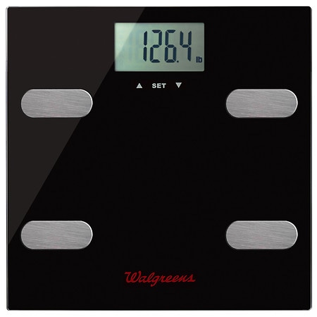 Walgreens Digital Glass Scale With Body Analysis Features Black