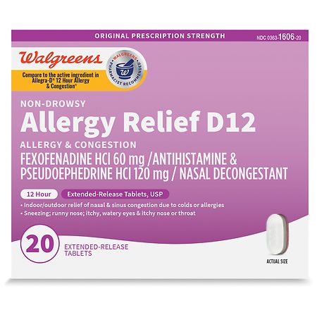 Walgreens Allergy Relief D12 Extended-Release Tablets