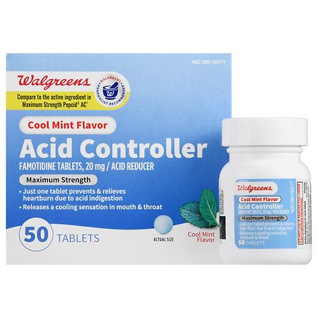 Walgreens Maximum Strength Acid Controller Tablets Cool Mint