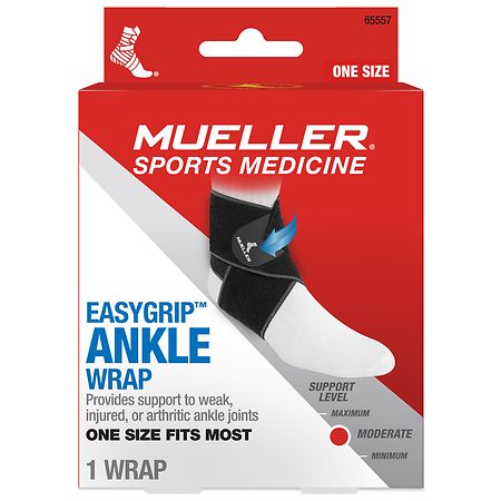 Mueller Easygrip Ankle Wrap One Size Fits Most Black