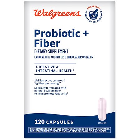 Walgreens Probiotic + Fiber Capsules