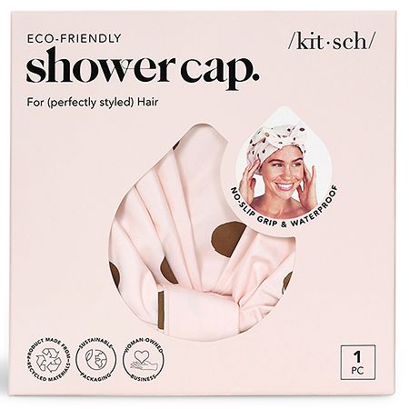 KITSCH Dot Shower Cap Blush