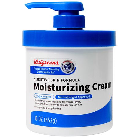 Walgreens Sensitive Skin Formula Moisturizing Cream Fragrance Free, 16oz