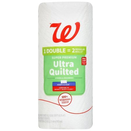 Walgreens Super Premium Ultra Quilted Paper Towels 1 Roll, 100 sheets, 45.1 sq ft