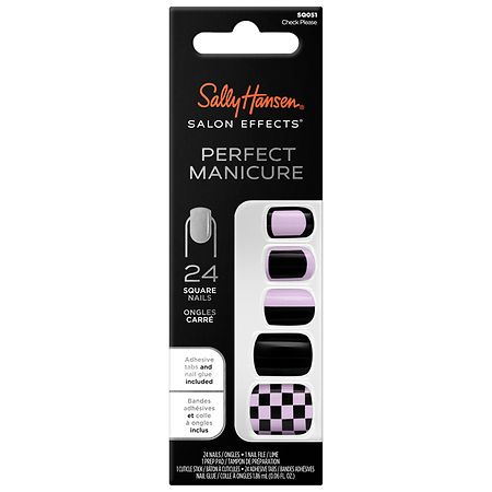 Sally Hansen Salon Effects Perfect Manicure Square Nails Check Please