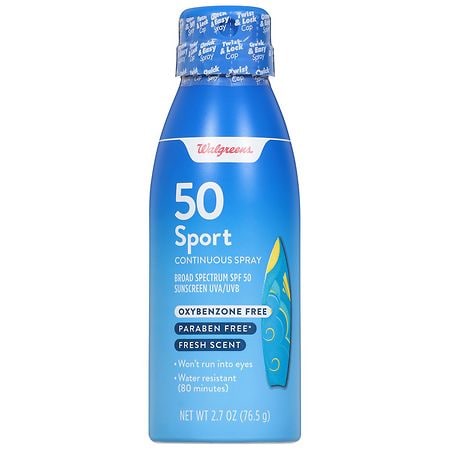 Walgreens Travel Size Sunscreen Sport Continuous Spray SPF 50