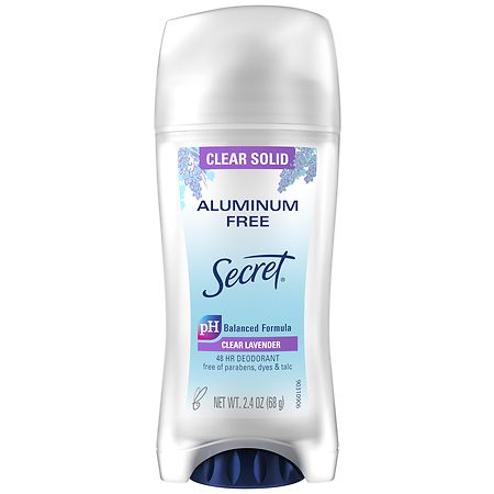 Secret Aluminum Free Deodorant Clear Solid Lavender