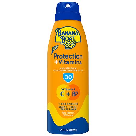 Banana Boat Protection + Vitamins Sunscreen Spray, SPF 30