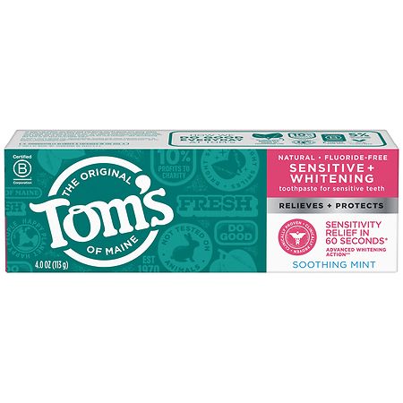 Tom's of Maine Sensitive + Whitening Toothpaste Soothing Mint